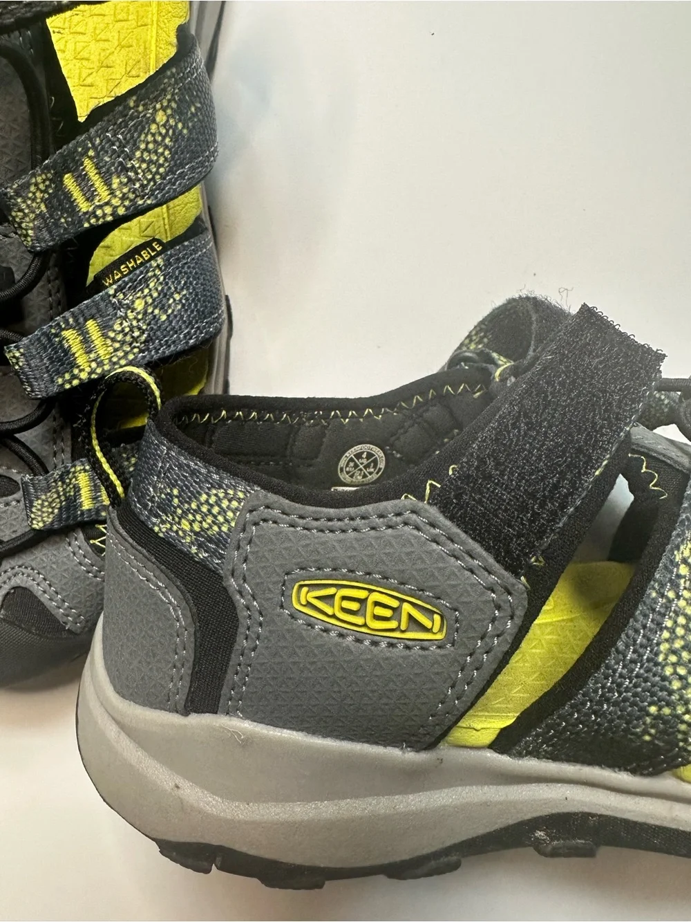 Kids KEEN Closed-Toe Sandals in Black & Yellow